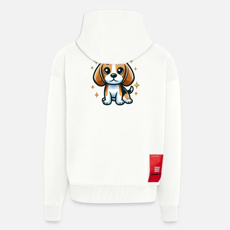 Beagle Chibi Dog - Zip Hoodie - made by SPREAD - OFF WHITE