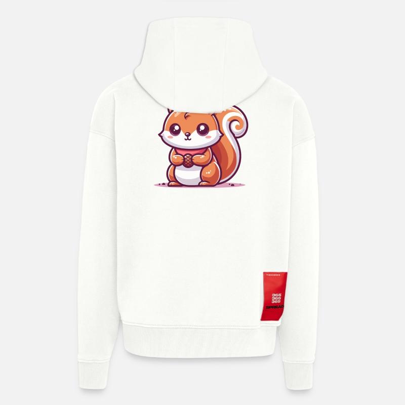 Eichhörnchen mit einem Samen - Zip Hoodie - made by SPREAD - OFF WHITE