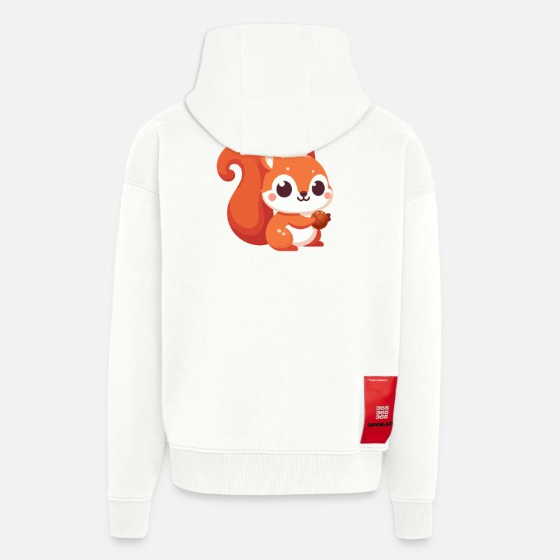 Chibi Squirrel Kawaii - Zip Hoodie - made by SPREAD - OFF WHITE