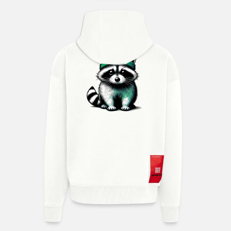 Waschbär - Zip Hoodie - made by SPREAD - OFF WHITE