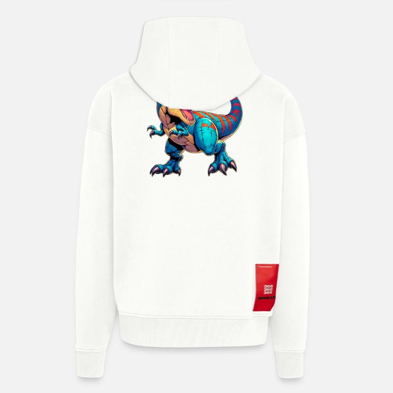 Dinosaur - Zip Hoodie - made by SPREAD - OFF WHITE