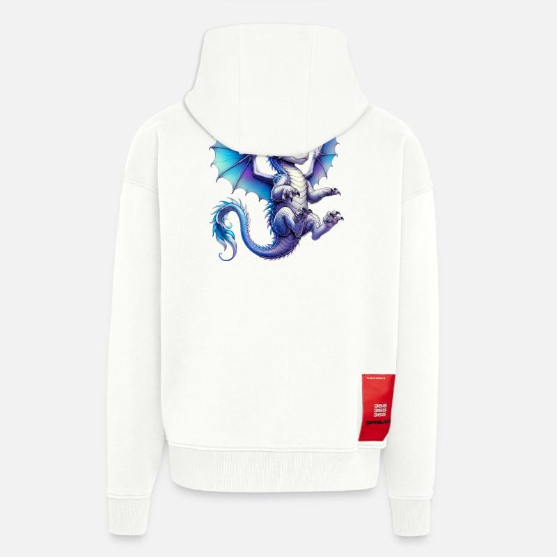 Dragon - Veste à capuche bio épaisse oversize fabriqué en UE - OFF WHITE