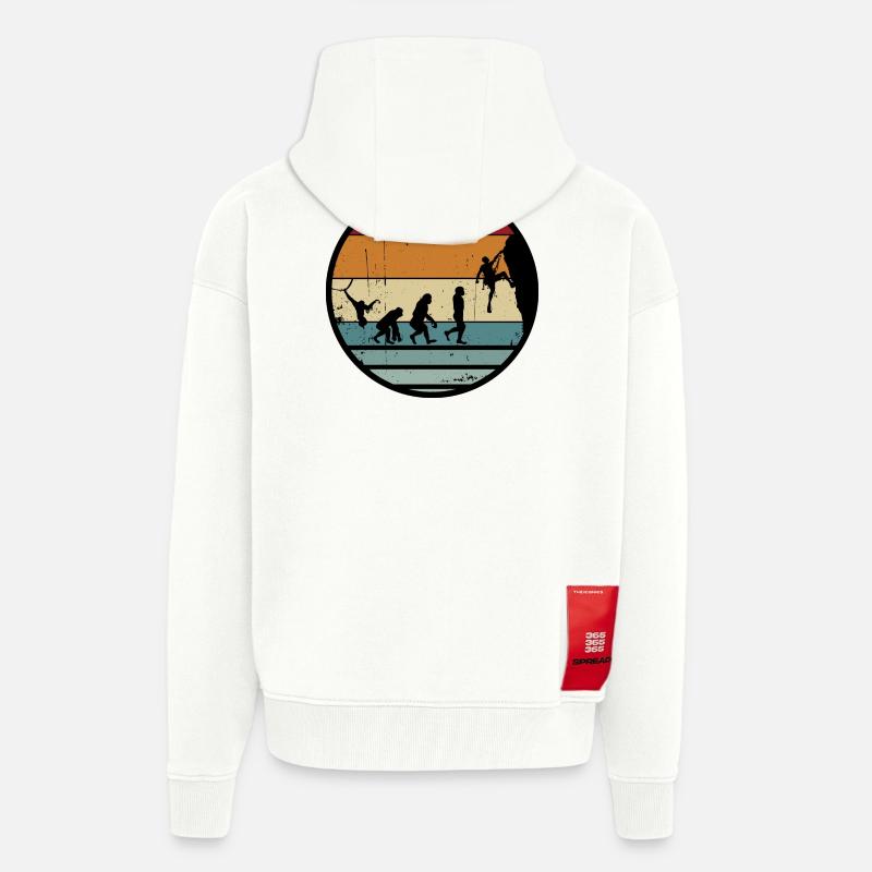 Evolution Climber Retro Circle - Zip Hoodie - made by SPREAD - OFF WHITE