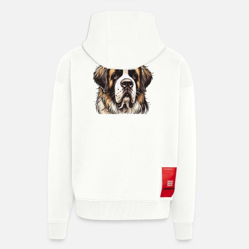 Saint-bernard - Veste à capuche bio épaisse oversize fabriqué en UE - OFF WHITE
