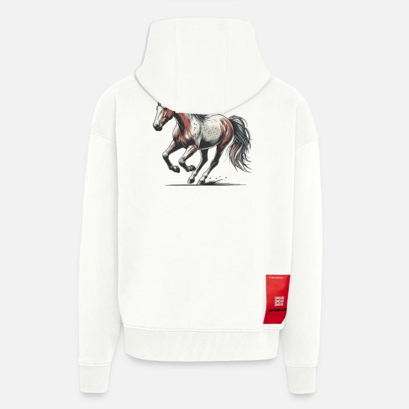 Cheval - Veste à capuche bio épaisse oversize fabriqué en UE - OFF WHITE