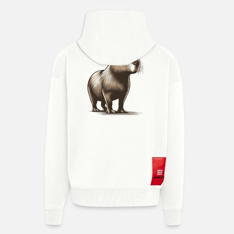 Capybara - Zip Hoodie - made by SPREAD - OFF WHITE