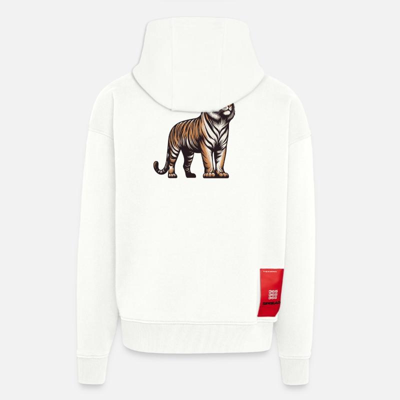 Tiger - Zip Hoodie - made by SPREAD - OFF WHITE
