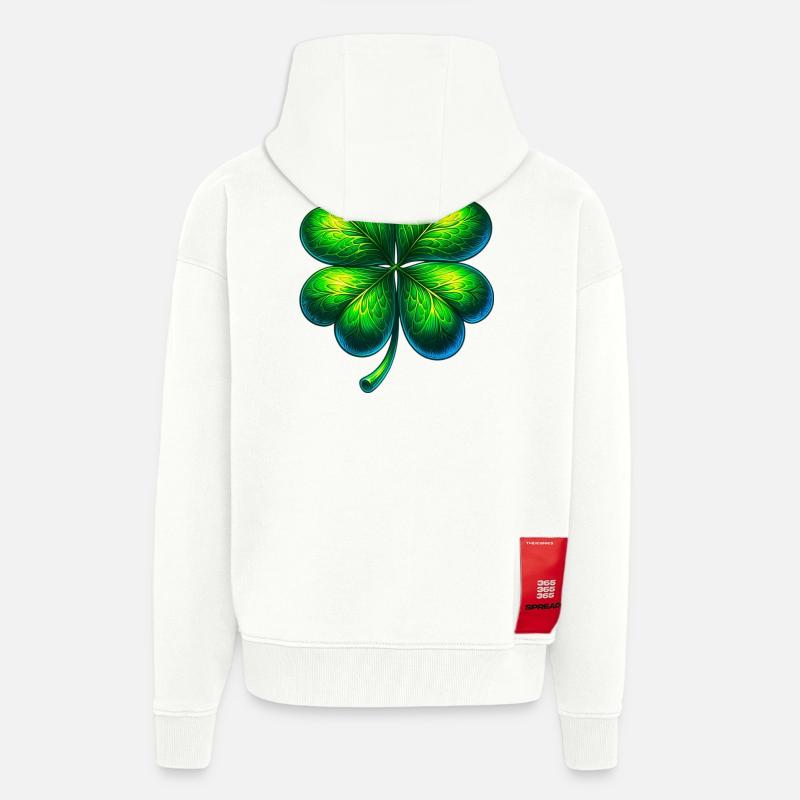 Vierblättriges Kleeblatt - Zip Hoodie - made by SPREAD - OFF WHITE