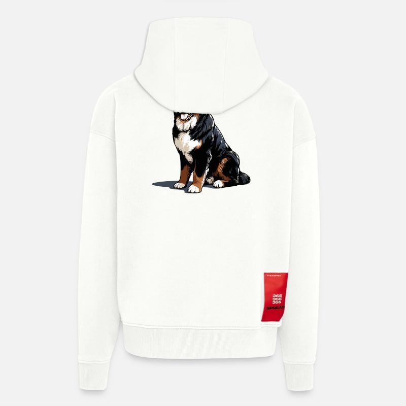Bouvier bernois - Veste à capuche bio épaisse oversize fabriqué en UE - OFF WHITE