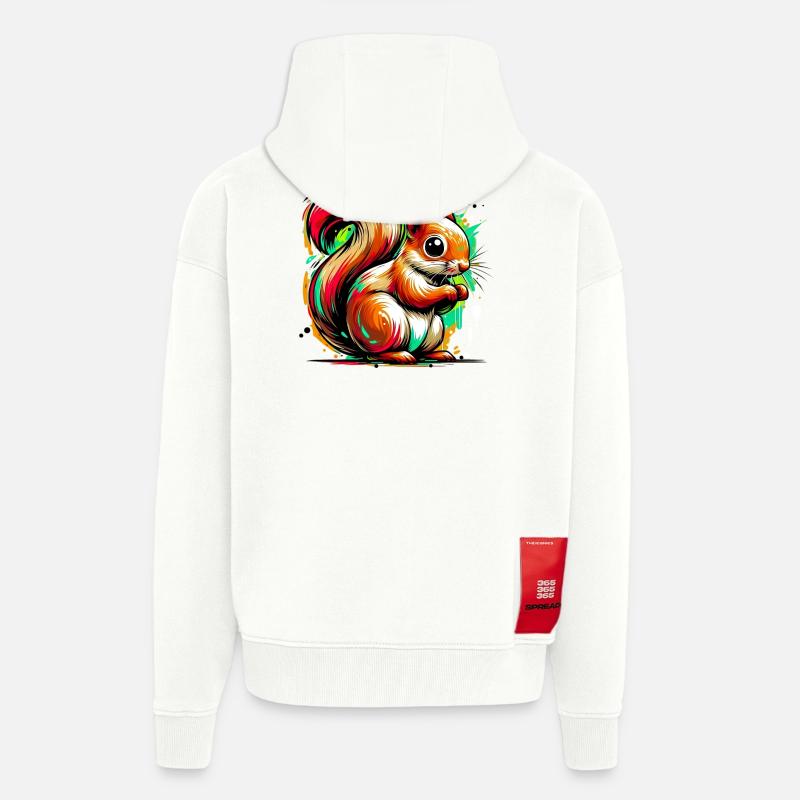 Squirrel - Zip Hoodie - made by SPREAD - OFF WHITE