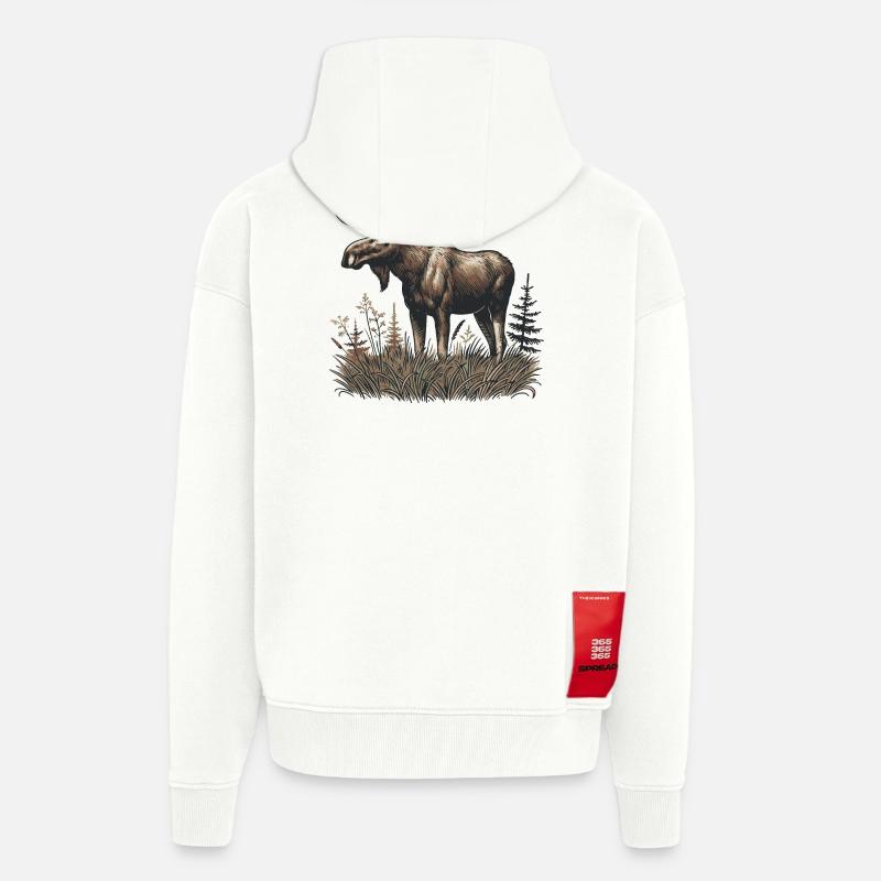 Élan - Veste à capuche bio épaisse oversize fabriqué en UE - OFF WHITE
