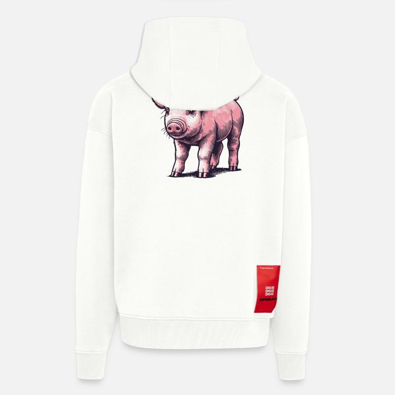 Porcelet - Veste à capuche bio épaisse oversize fabriqué en UE - OFF WHITE