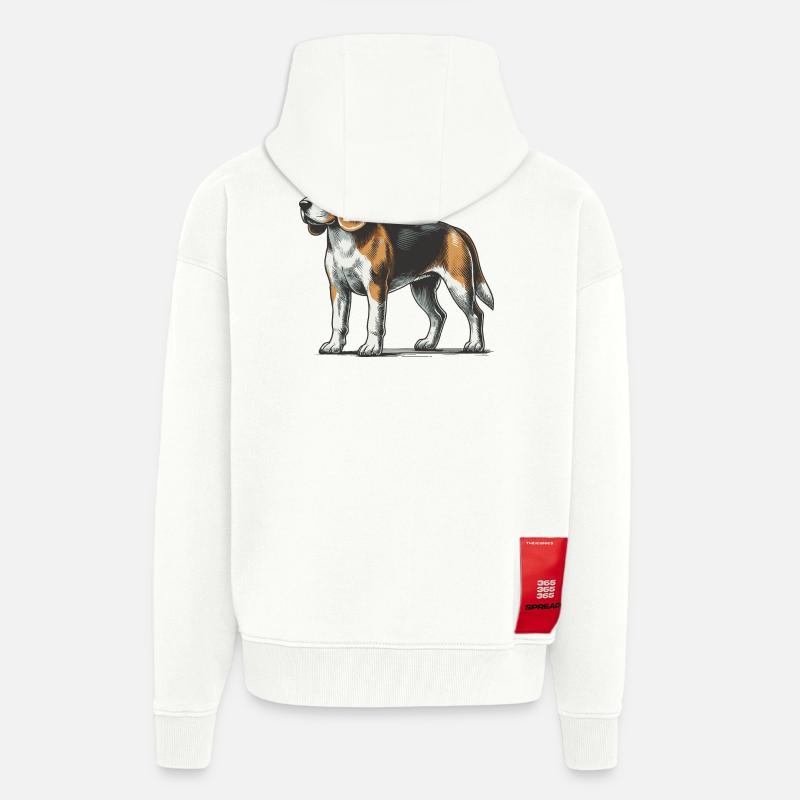 Beagle - Zip Hoodie - made by SPREAD - OFF WHITE