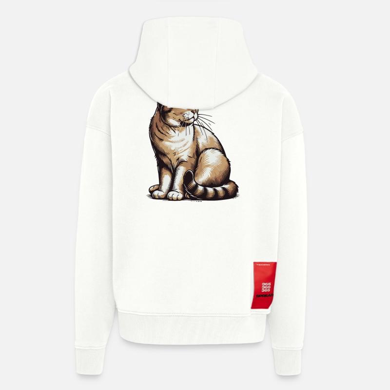 Chat - Veste à capuche bio épaisse oversize fabriqué en UE - OFF WHITE