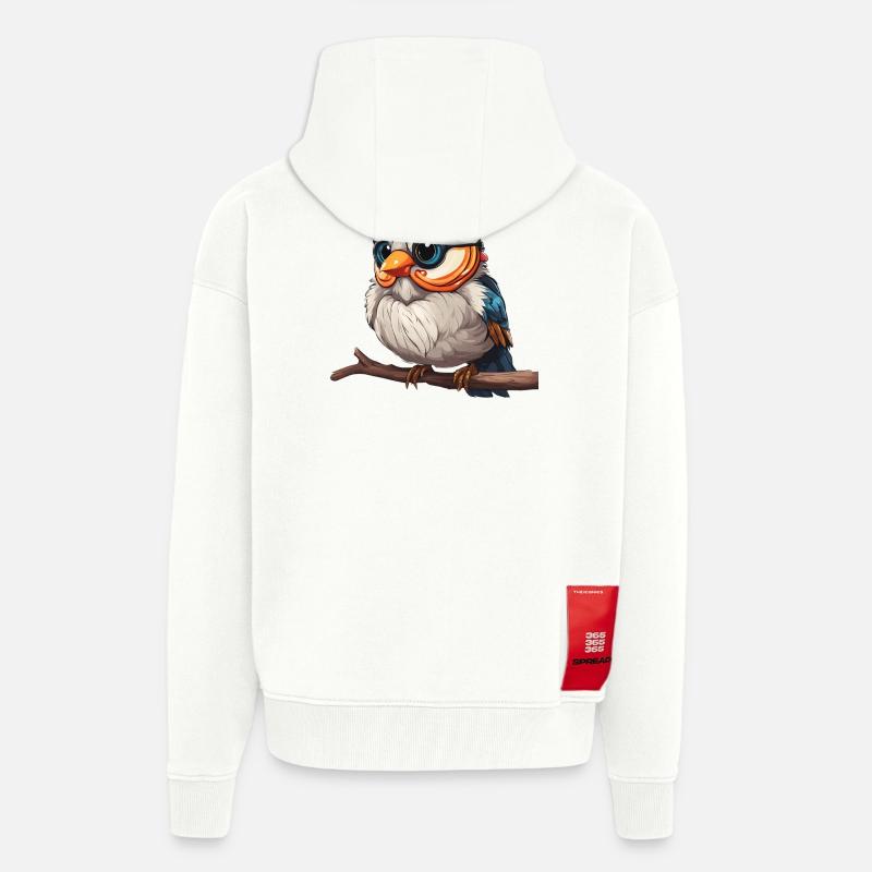 Lebendiges Spektakel der bunten Eule - Zip Hoodie - made by SPREAD - OFF WHITE