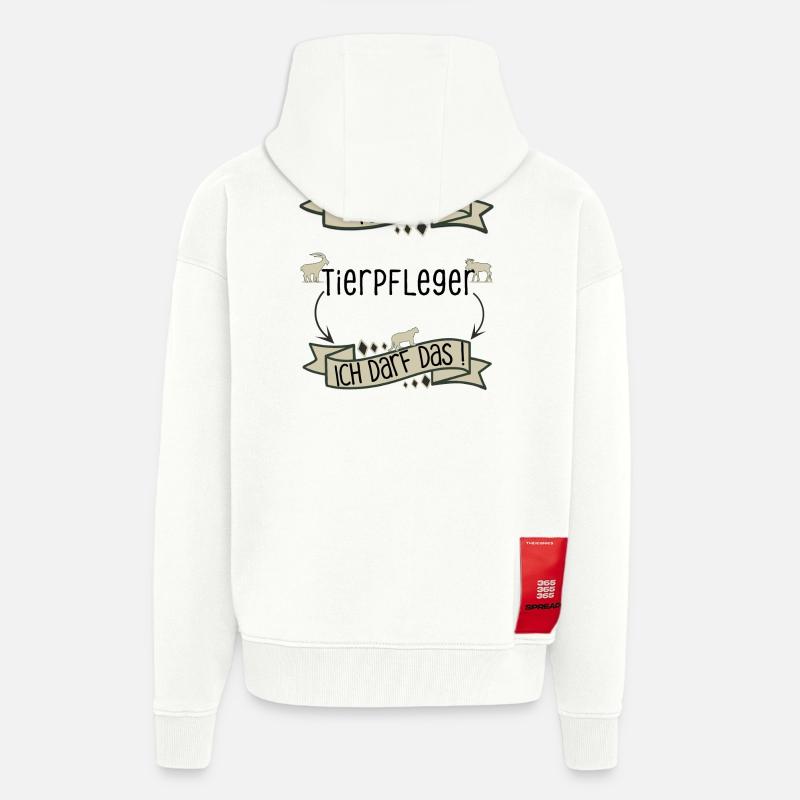 Lustiger Tierpfleger Spruch - ich darf das! - Zip Hoodie - made by SPREAD - OFF WHITE