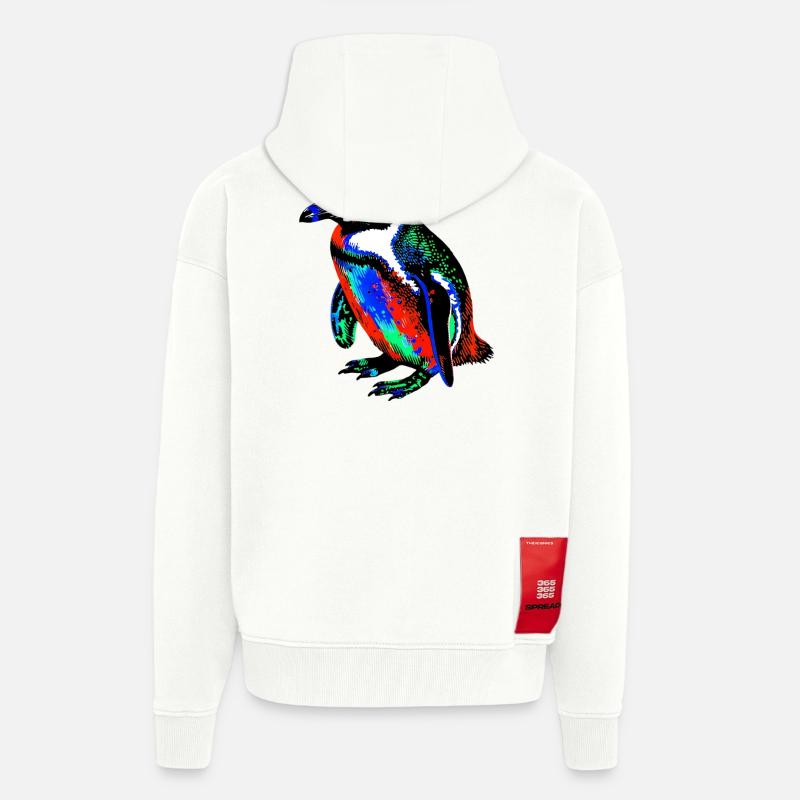 Pingouin - Veste à capuche bio épaisse oversize fabriqué en UE - OFF WHITE