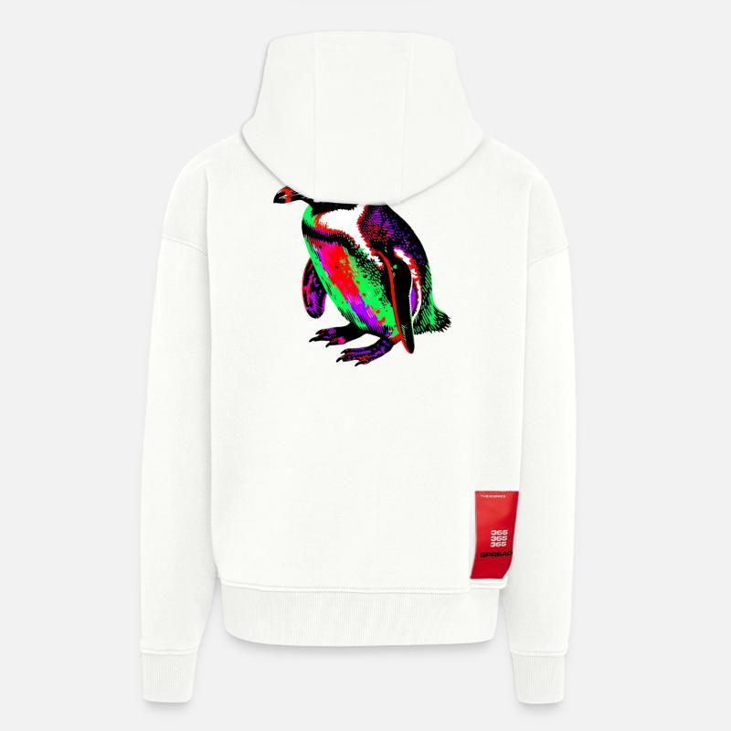 Pingouin - Veste à capuche bio épaisse oversize fabriqué en UE - OFF WHITE