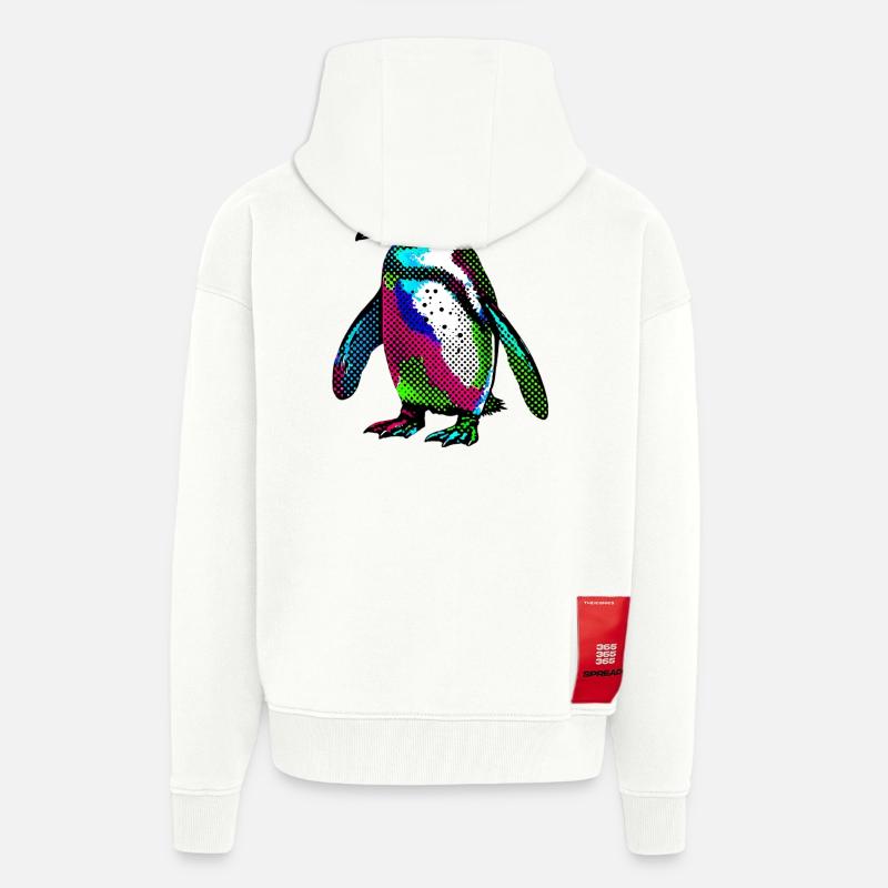 Pingouin - Veste à capuche bio épaisse oversize fabriqué en UE - OFF WHITE
