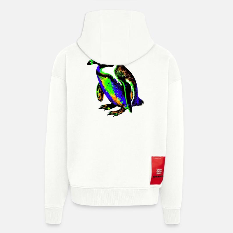 Pingouin - Veste à capuche bio épaisse oversize fabriqué en UE - OFF WHITE