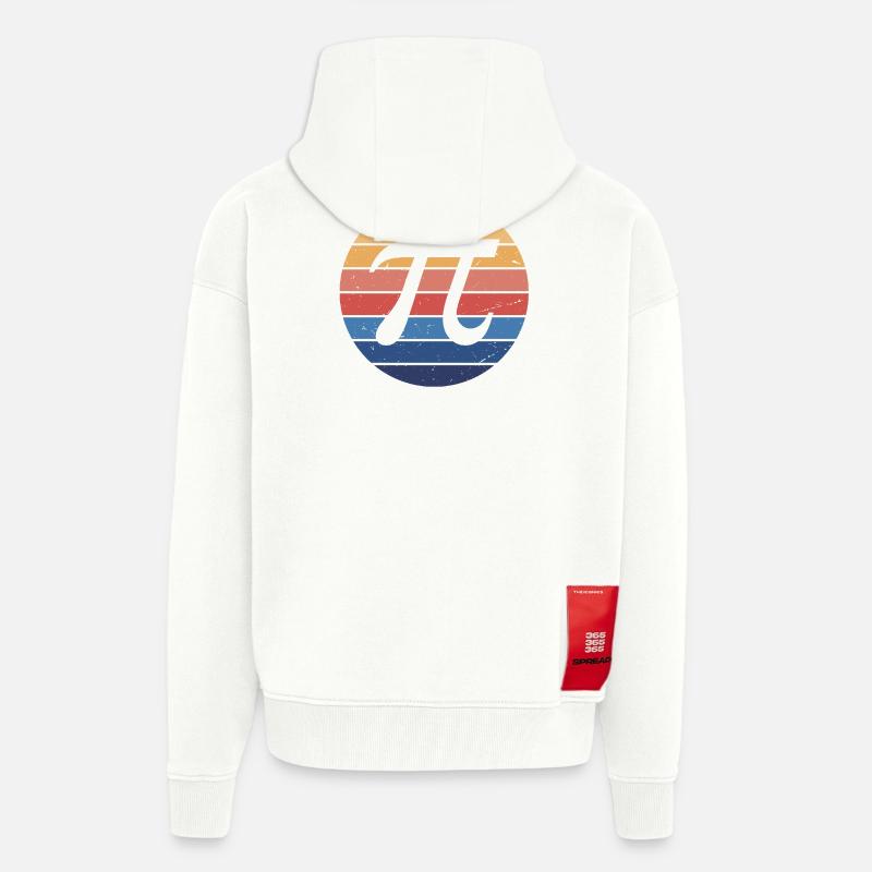 Math Pi Rétro - Veste à capuche bio épaisse oversize fabriqué en UE - OFF WHITE
