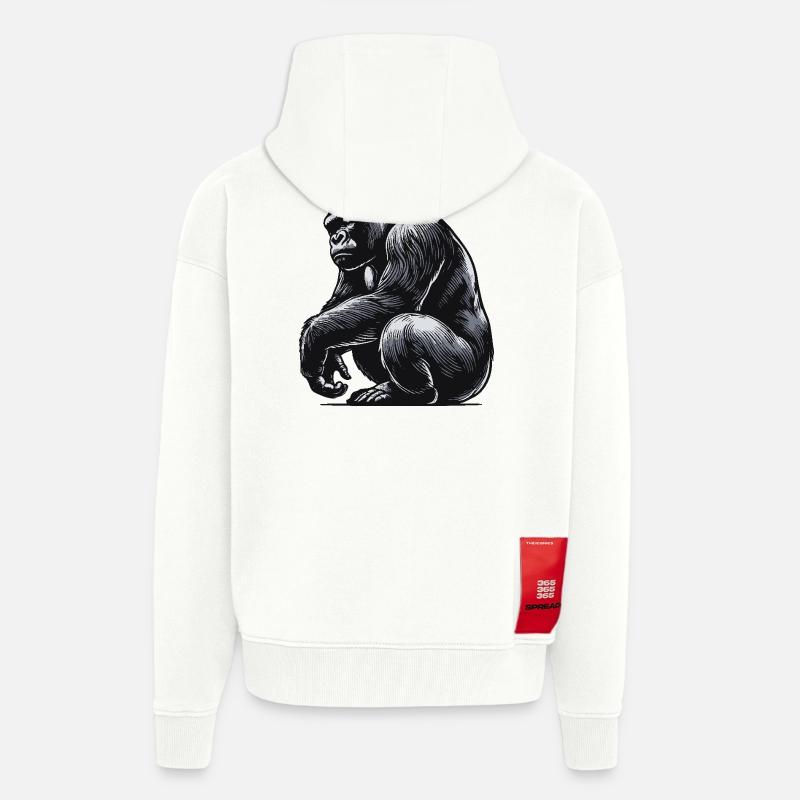 Gorilla - Zip Hoodie - made by SPREAD - OFF WHITE