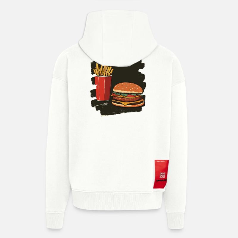 Burger und Fritten Retro - Zip Hoodie - made by SPREAD - OFF WHITE