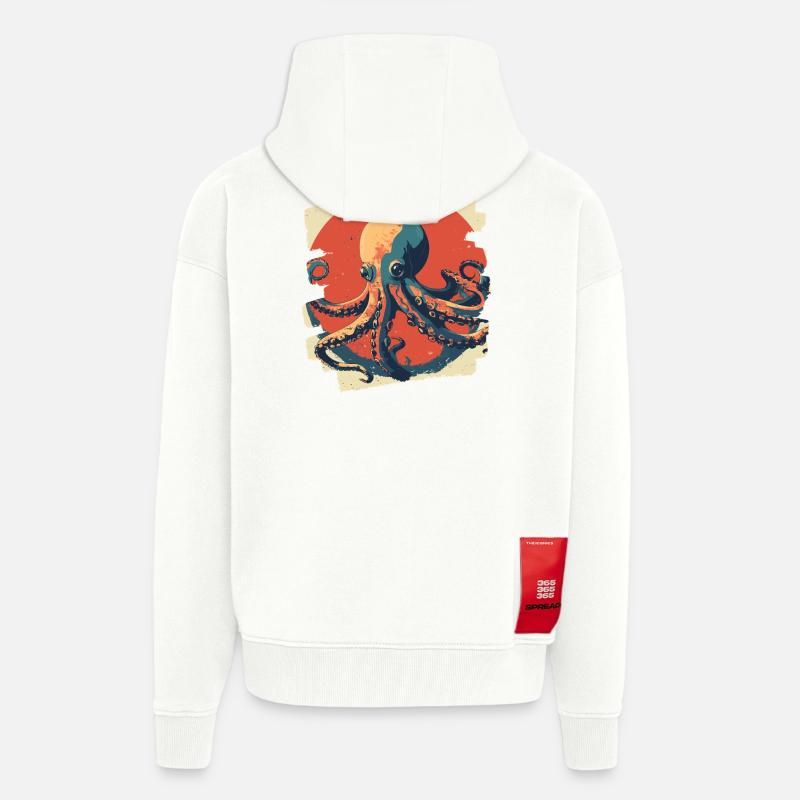 Kraken Oktopus - Zip Hoodie - made by SPREAD - OFF WHITE