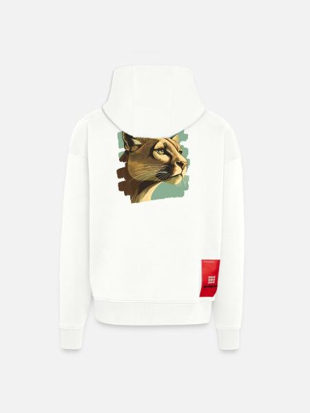 Lion from mountain Retro - Zip Hoodie - made by SPREAD - OFF WHITE