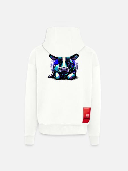 Vache - Veste à capuche bio épaisse oversize fabriqué en UE - OFF WHITE