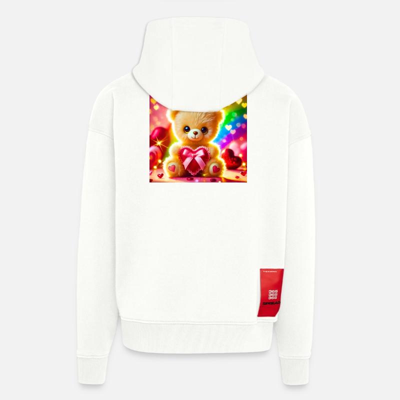 Bonne Saint-Valentin - Veste à capuche bio épaisse oversize fabriqué en UE - OFF WHITE
