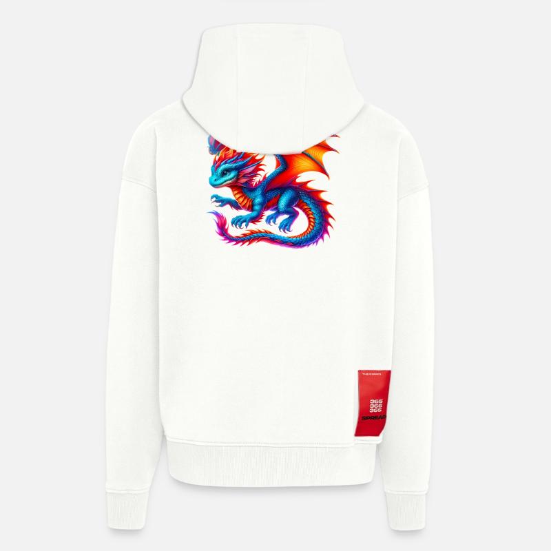 Dragon - Veste à capuche bio épaisse oversize fabriqué en UE - OFF WHITE