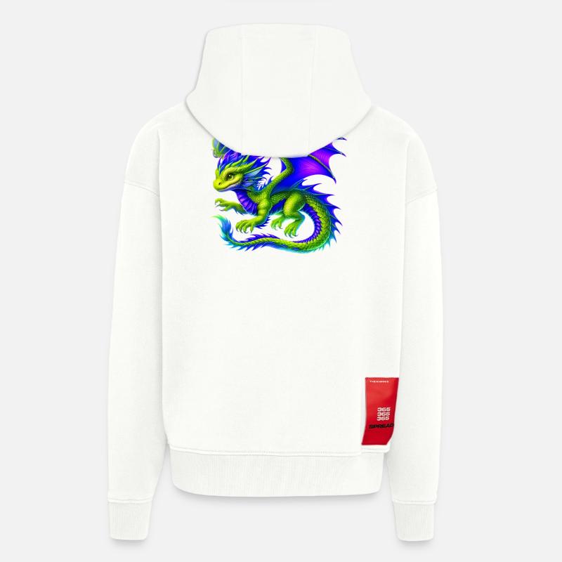 Dragon - Veste à capuche bio épaisse oversize fabriqué en UE - OFF WHITE