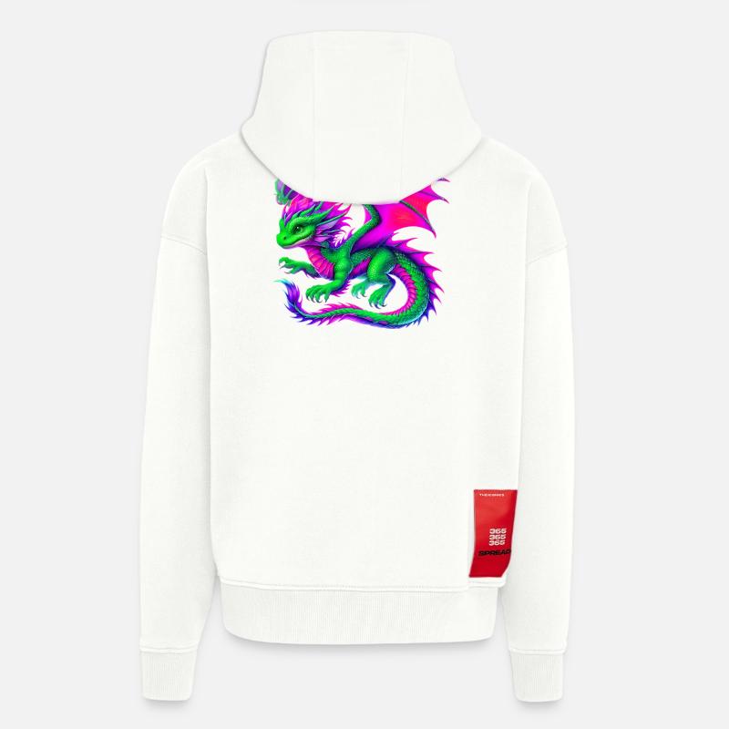 Dragon - Veste à capuche bio épaisse oversize fabriqué en UE - OFF WHITE