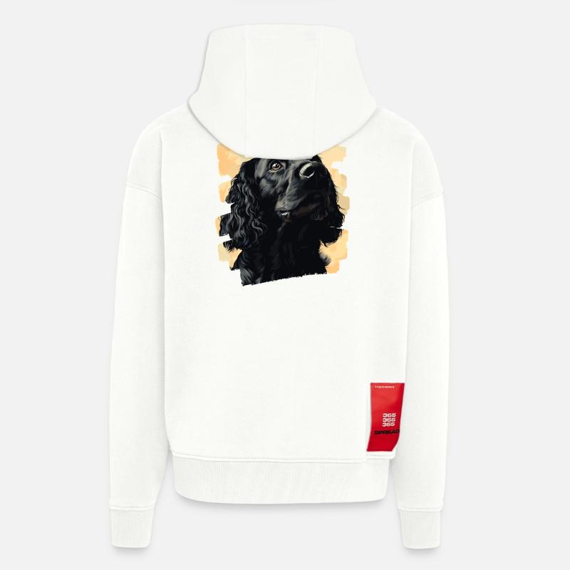 Cocker Spaniel - Veste à capuche bio épaisse oversize fabriqué en UE - OFF WHITE