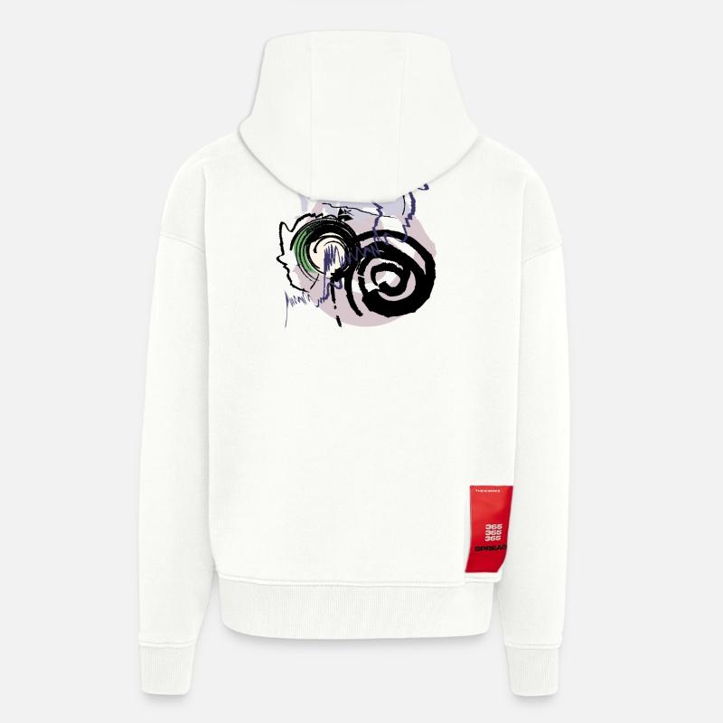 Abstract pattern - Zip Hoodie - made by SPREAD - OFF WHITE