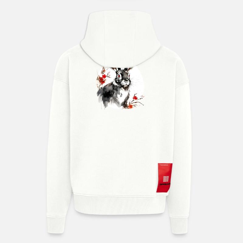 Chinesisches Sternzeichen Hase - Zip Hoodie - made by SPREAD - OFF WHITE