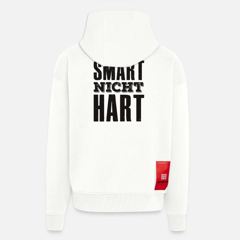 Arbeite Smart nicht hart Spruch Unternehmer - Zip Hoodie - made by SPREAD - OFF WHITE