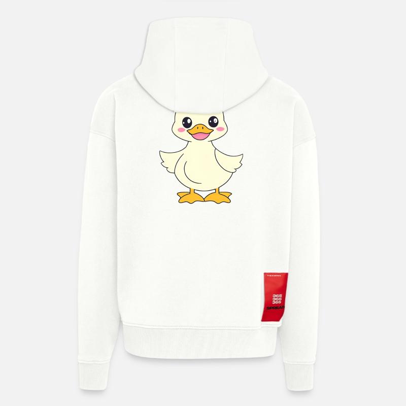 Bébé Duck Duck enfants mignon - Veste à capuche bio épaisse oversize fabriqué en UE - OFF WHITE