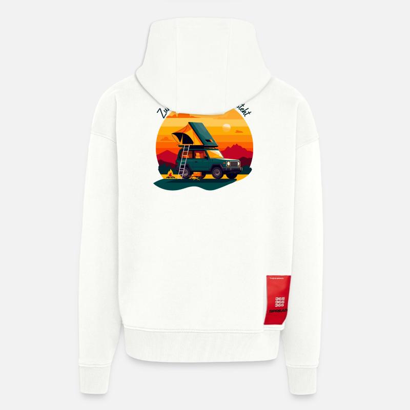Zuhause unterm Dachzelt - Zip Hoodie - made by SPREAD - OFF WHITE