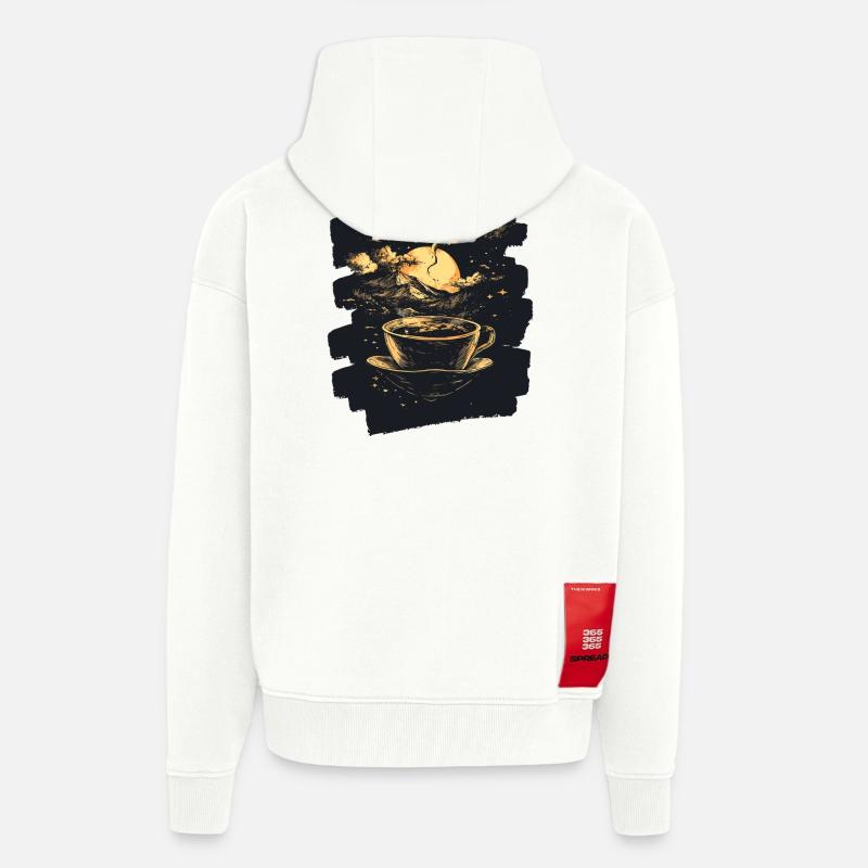 Café Café Amateurs de café - Veste à capuche bio épaisse oversize fabriqué en UE - OFF WHITE