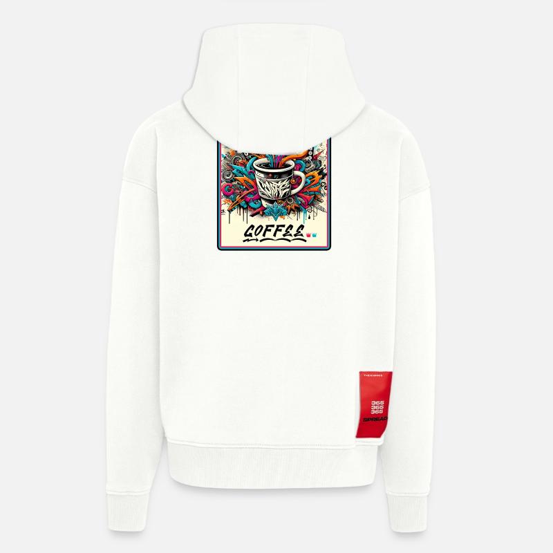 Kaffee Graffiti Explosion - Zip Hoodie - made by SPREAD - OFF WHITE