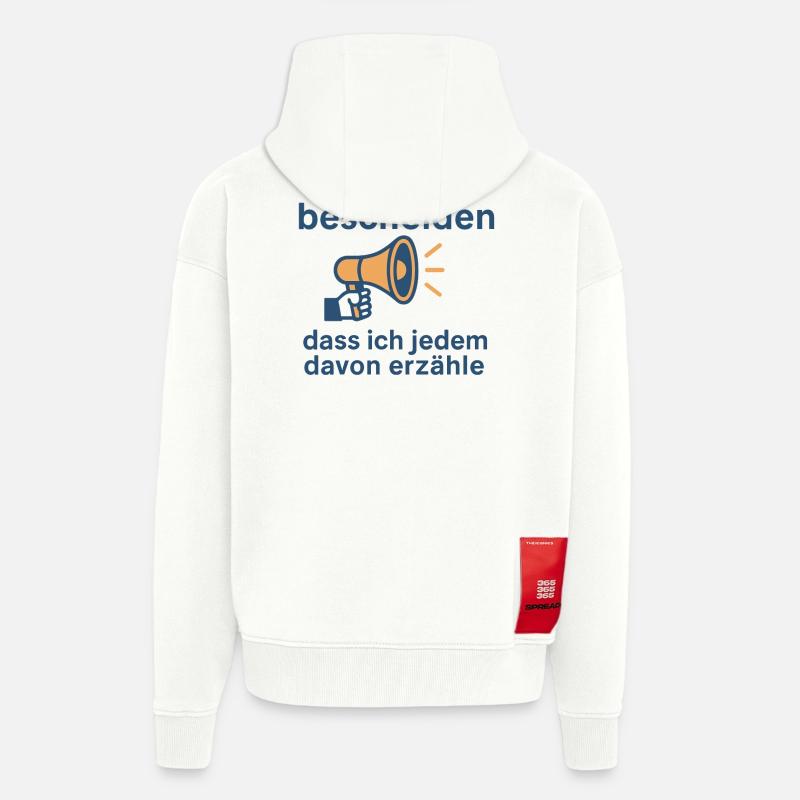Ich bin so bescheiden - Zip Hoodie - made by SPREAD - OFF WHITE
