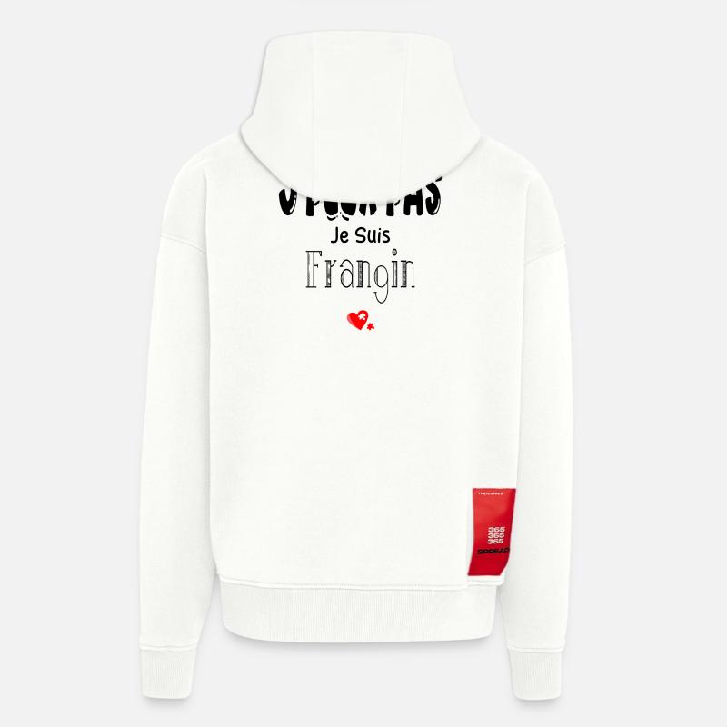 J'Peux Pas Je suis Frangin - Veste à capuche bio épaisse oversize fabriqué en UE - OFF WHITE