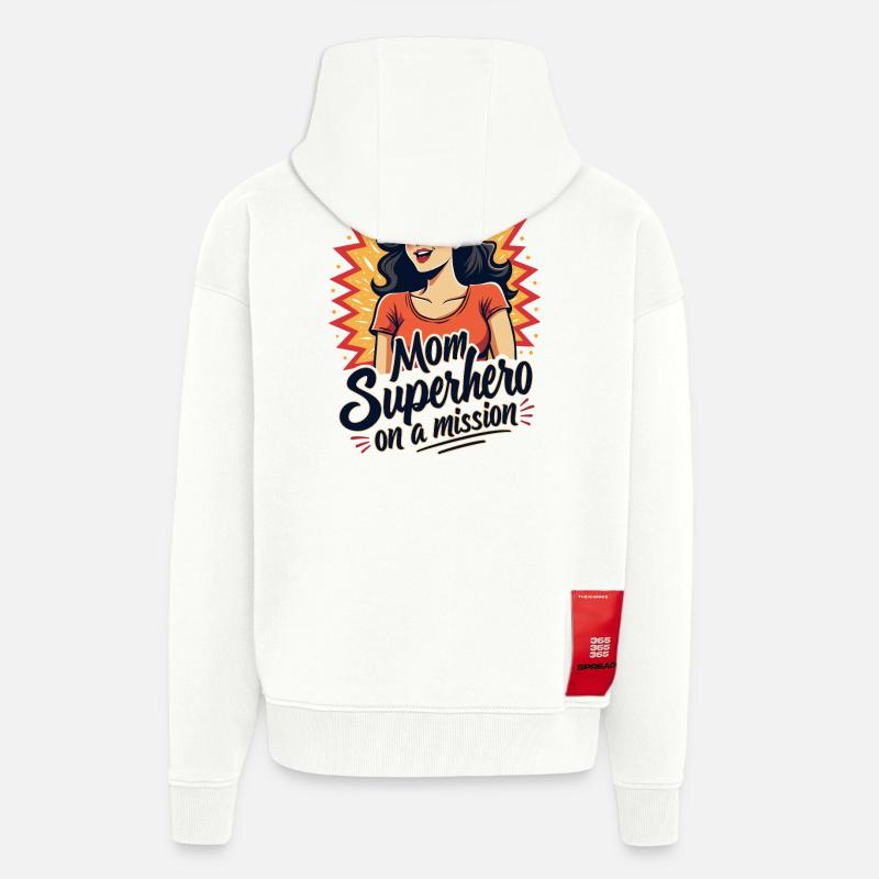 Mutter, Superheldin auf einer Mission ! - Zip Hoodie - made by SPREAD - OFF WHITE