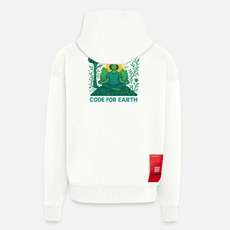Code for Earth - Zip Hoodie - made by SPREAD - OFF WHITE