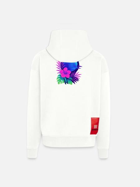 Neon Tropic Moon - Zip Hoodie - made by SPREAD - OFF WHITE
