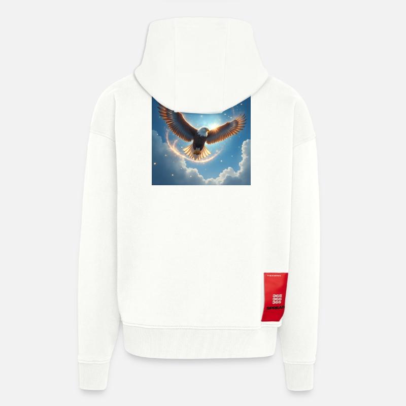 Power Animal Eagle in the Sky - Zip Hoodie - made by SPREAD - OFF WHITE