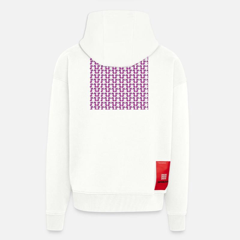 katzenmuster, langhaar katze sitzend, Samtpfote - Zip Hoodie - made by SPREAD - OFF WHITE