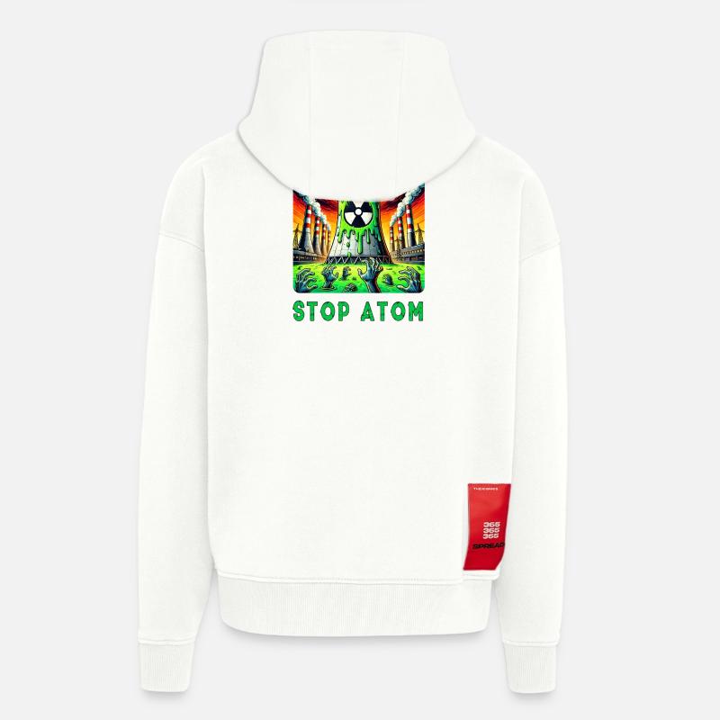 Stop Atom – Radioactive - Zip Hoodie - made by SPREAD - OFF WHITE